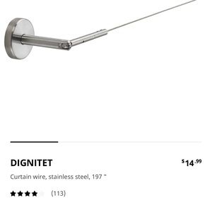 IKEA dignitet steel wire curtain rod